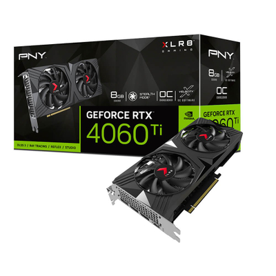 Kartë grafike PNY NVIDIA GeForce RTX 4060 Ti OC, 8GB GDDR6, PCIe 4.0, e zezë