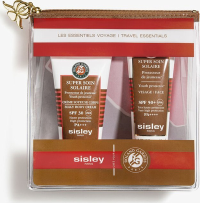 Set udhëtimi Sisley Les Essentials, krem dielli SPF 30 për trup, SPF 50+ për fytyrë