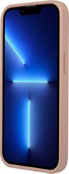 Futrollë Guess Saffiano Triangle Logo për iPhone 14 Pro 6.1", hardcase, rozë