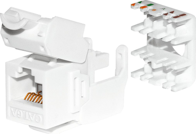 Modul Keystone NetRack RJ45 Cat 6A UTP, pa vegla, i bardhë