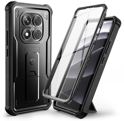 Mbulesë Tech‑Protect Kevlar Pro për Xiaomi Redmi Note 14 Pro 5G POCO X7 5G, mbrojtje 360°, unazë mbajtëse, e zezë