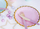 Хартиени чинии Party Deco розева, 18 cm, златен раб, сет 6 парчиња