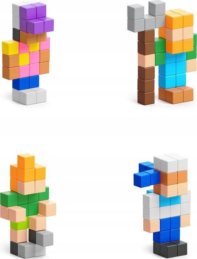 Set ndërtimi magnetik Pixio Mini Figures 2 Blocks, figurë surprizë, 6+
