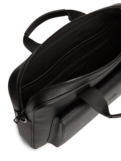 Çantë laptopi Tommy Hilfiger AM0AM14166, poliuretani, e zezë