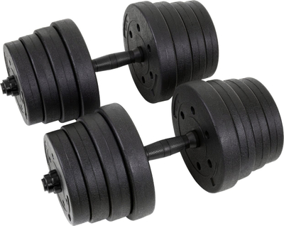 Set hantelash bituminoze, 30 kg, 2x15 kg, e zezë
