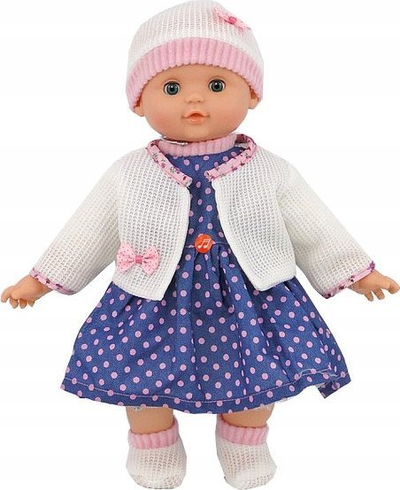 Kukull bebe Adar 516724, 40cm, me zë polonisht, rozë gri