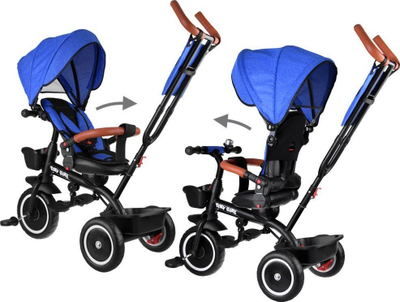 Tricikël për kalamaj Tiny Bike SP0650, 3 në 1, me tendë, blu