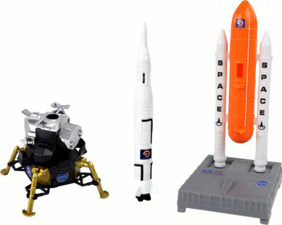 Set lodër hapësinor Rocket Space Shuttle, raketë dhe kozmonaut, shumëngjyrësh