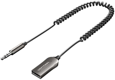 Pranues Bluetooth për makinë Vention, USB, Bluetooth 5.4, Hi Fi, i zi
