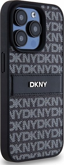 Mbulesë telefoni DKNY PU Leather Repeat Pattern, për iPhone 15 Pro Max, e zezë