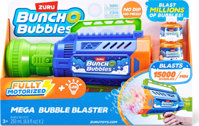 Lodër armë me flluska Zuru Bunch O Bubbles Mega Bubble Blaster, me motor, me drita LED, shumëngjyrëshe