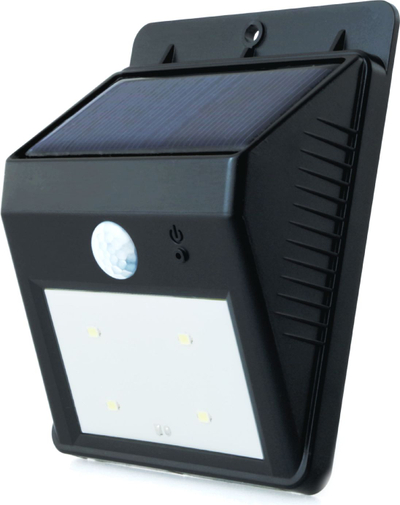 Llambë murale diellit PowerNeed SL09P, SMD LED 0.44W, me sensor lëvizje, e zezë