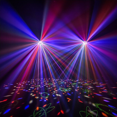 Efekt drite Light4Me Octaled, 3 në 1, LED RGBWA, lazer i kuq dhe jeshil, i zi