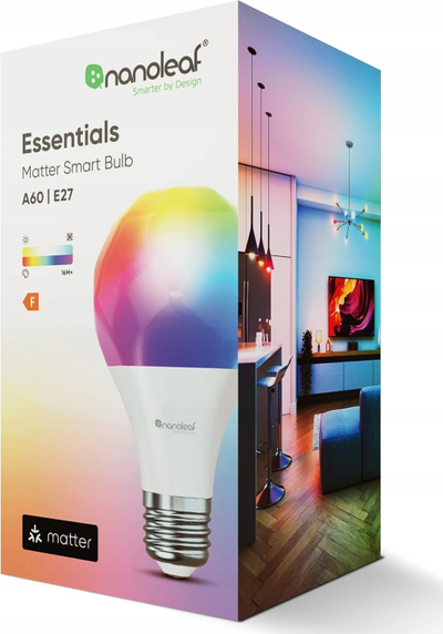 Llampë e zgjuar Nanoleaf Essentials A19 A60 E27, RGB, me Matter