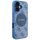 Маска за телефон Guess 4G Circle Classic Logo MagSafe, за iPhone 16 6.1", сина