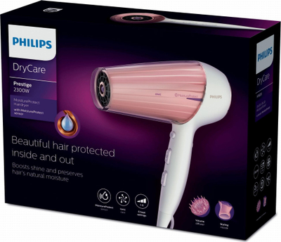 Tharëse flokësh Philips Moisture Protect HP8281/00, 2300W, me jonizim, rozë me të bardhë