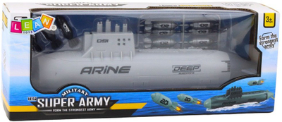 Lodër nëndetëse Leanto Submarine Ship Shooting Torpedoes, 28cm, plastike, gri