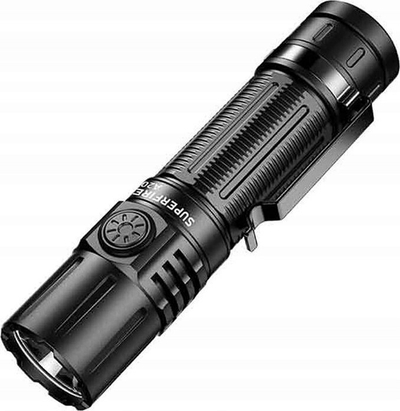 Elektrik dore Superfire Tactical Military, i rikarikueshëm USB C, i papërshkueshëm nga uji IP44, i zi