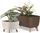 Vazo me lule Gracia Square Eco Wood, 24cm, katrore, kafe