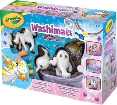 Set kreativ për ngjyrosje Crayola Washimals Peculiar Pets Fairy Animals Classic, kafshë magjike, markera të larshëm, shumëngjyrëshe