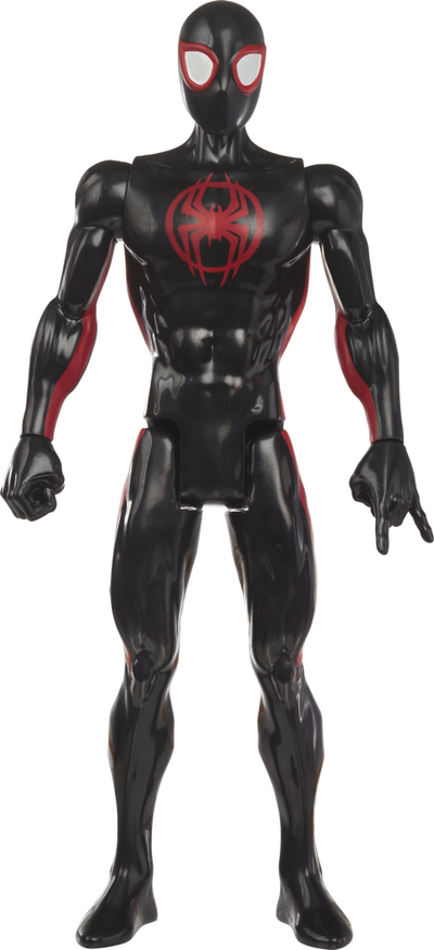 Figurë Marvel Spider-Man Titan Hero Series Miles Morales, 30 cm, për kalamaj 4+, e zezë me të kuqe