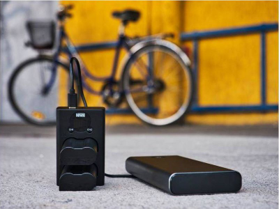 Karikues baterish Newell DL-USB-C Dual, me 2 kanale, për bateri AB1 Osmo Action, i zi