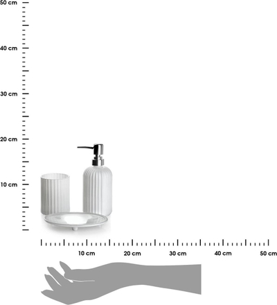 Set banjoje Bathlab Mondex Bathroom, 3 pjesë, xham mat, i bardhë