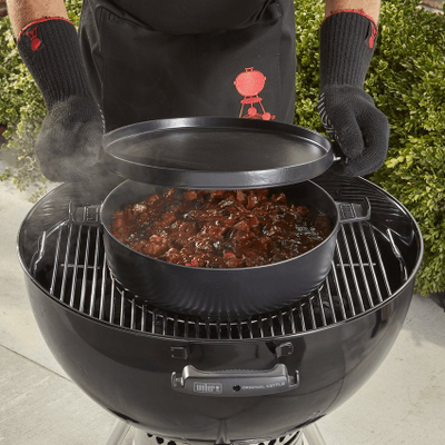 Tenxhere gize Weber GBS Dutch Oven Duo, insert për grill, ngjyrë e zezë