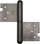 Menteshë dere TKZ HINGE 02, 64x45mm, zink, gri metalike