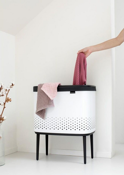 Shportë rrobash Brabantia, 60L, e bardhë
