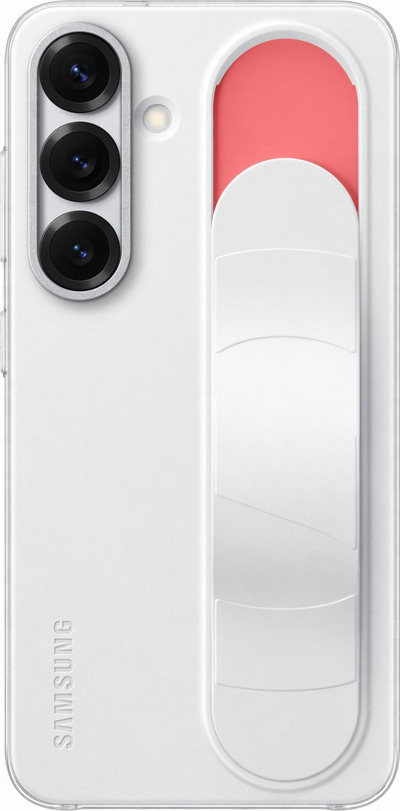 Mbulesë Samsung Standing Grip Case për Galaxy S25, me mbajtëse, e bardhë