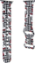 Rrip Hello Kitty për Apple Watch Heads and Stripes, 38/40mm, silikon, i zi