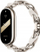 Rrip për smartwatch Xiaomi Smart Band 8 Chain Bracelet, metal me lëkurë, i bardhë
