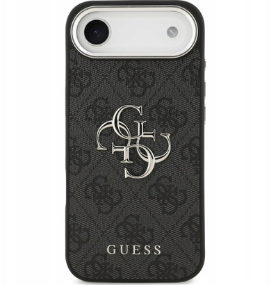 Kapak telefoni Guess Hardcase Big 4G Logo Classic, për iPhone 17 Air, lëkurë eco, i zi