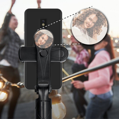 Selfie stick Partner Tele.com SSTR-11, tripot me pasqyrë, me pult Bluetooth, i zi
