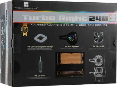 Ftohës uji për CPU Thermalright Turbo Right 240C, 240mm, ARGB, i zi