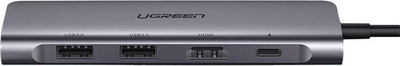 Stacion dokimi Ugreen CM195, USB C, HDMI 4K, gri