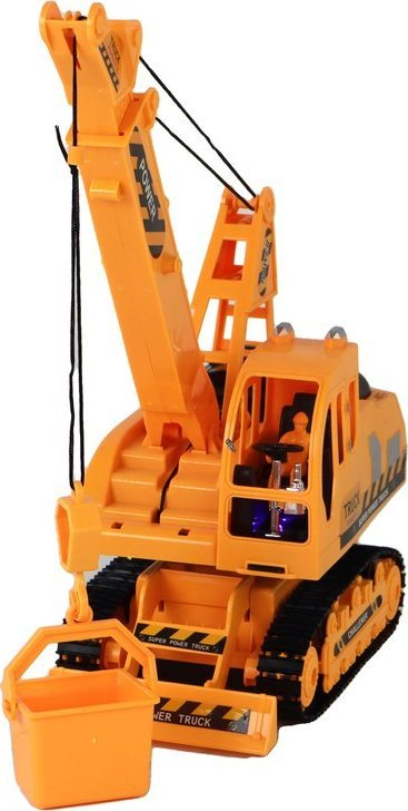 Lodër eskavator me telekomandë Leantoys Crawler Crane, shkallë 1:18, R/C, portokalli