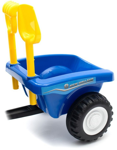 Traktor lodër Baby Mix New Holland Ride On, me rimorkjo, deri 25 kg, blu