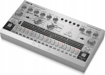 Drum machine Behringer RD-6-SR, analoge, 8 tinguj, ngjyrë argjendi