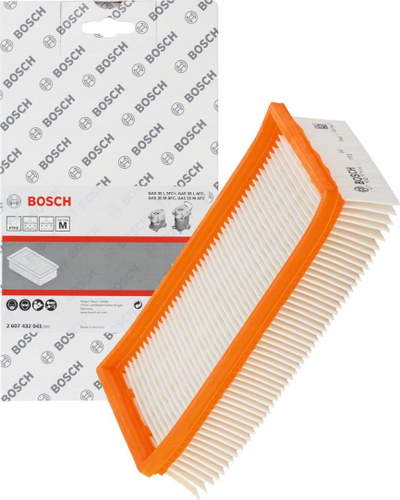 Filtër sheshtë Bosch 2607432041 GAS 35 55, poliestër PES, portokalli e bardhë