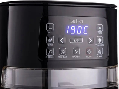 Fritezë me ajër Lauben Hot Air Fryer 4000BC, panel me prekje, 6 programe, e zezë
