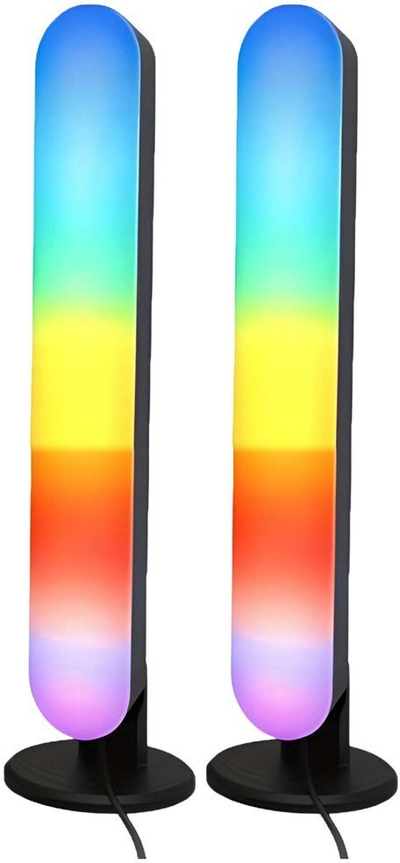 Сет ламби за маса гејминг RGB LED, 2 парчиња, со далечински управувач, црни