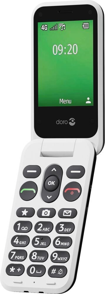 Telefoni Doro Leva E22, 2.8", butona të mëdhenj, zi e bardhë