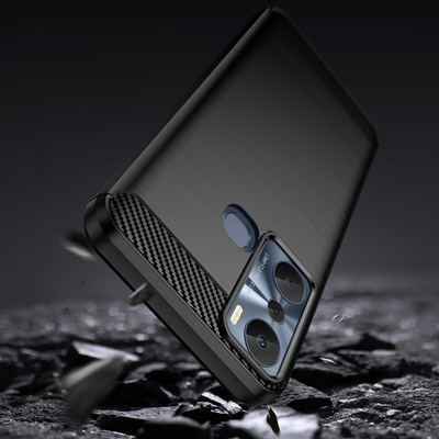 Futrollë telefoni Infinix Hot 20i Carbon Case, TPU, antishok, e zezë