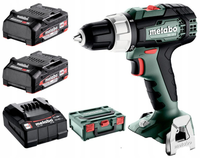 Акумулаторски шрафцигер-трапа Metabo BS 18 L, 18V, 2Ah Li Ion, безчеткичен, со кутија, зелена боја