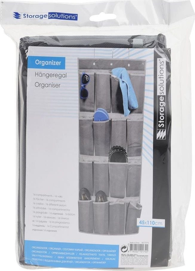 Organizues varës për dollap Storage Solutions, 16 xhepa, tekstil, gri