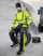 Pantallona dimri pune Ardon NEON H6471, xhep për gjunjëza, reflektuese, të zeza me neon, XL