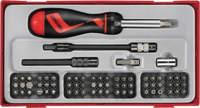 Set kaçavidash Brillant Tools BT033010, me bita, me dorezë të rehatshme, i kuq e zi