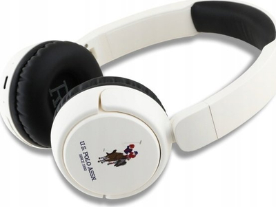 Безжични on-ear слушалки US Polo DH Color Logo, Bluetooth 5.3, 30 часа батерија, бели
